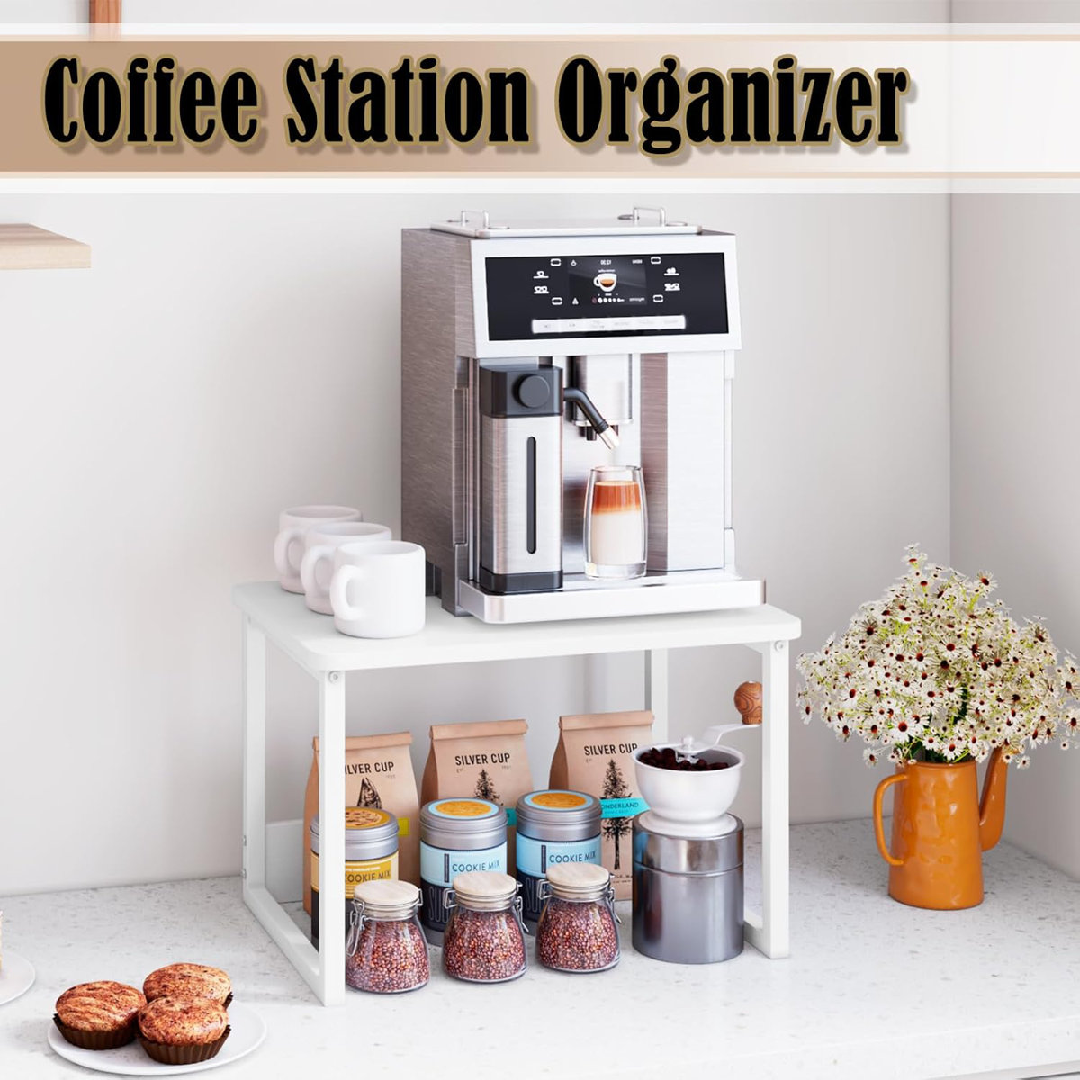 Kitchen Countertop Organizer Cabinet Shelf